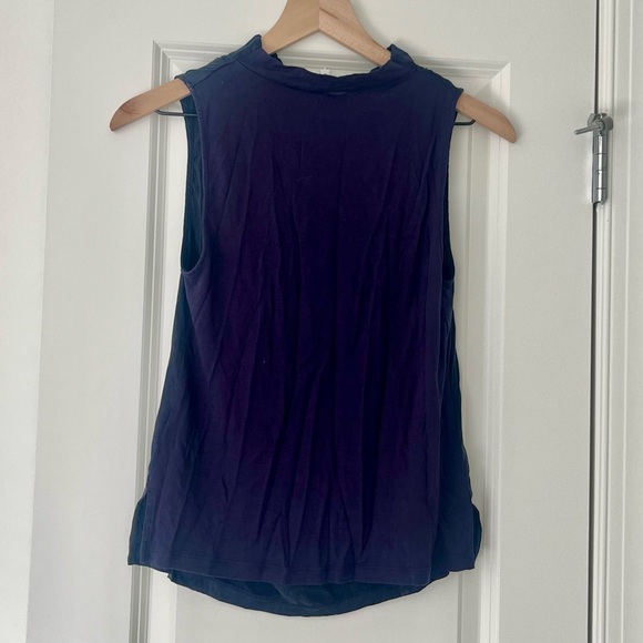 Reiss Lola Navy Blue Silk Sleeveless Shell Top - Picture 4 of 5